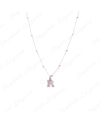 GARGANTILLA PLATA BOLITAS + INICIAL A