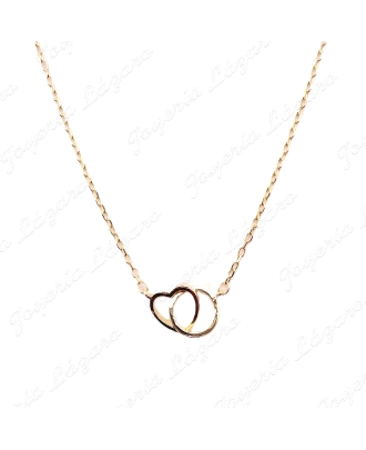 GARGANTILLA PLATA CHAPADA ORO CORAZON+ALIANZA ENLAZADAS