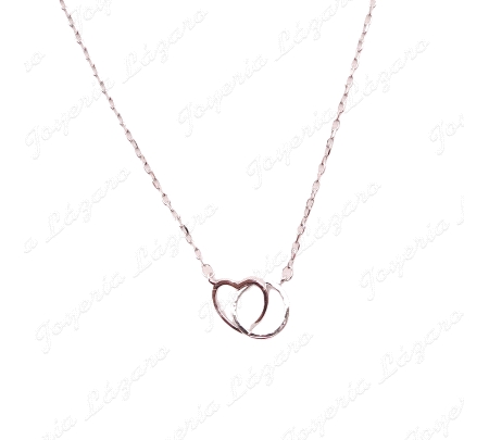 GARGANTILLA PLATA CORAZON +ALIANZA ENLAZADAS