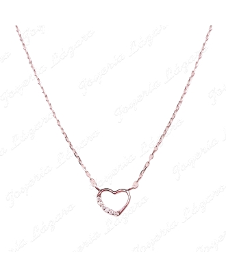 GARGANTILLA PLATA CORAZON CALADO MITAD MICROCIRCO