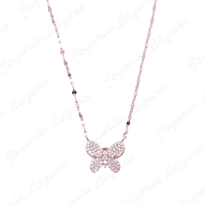 GARGANTILLA PLATA MARIPOSA MICROENGASTE+CADENA FANTASIA