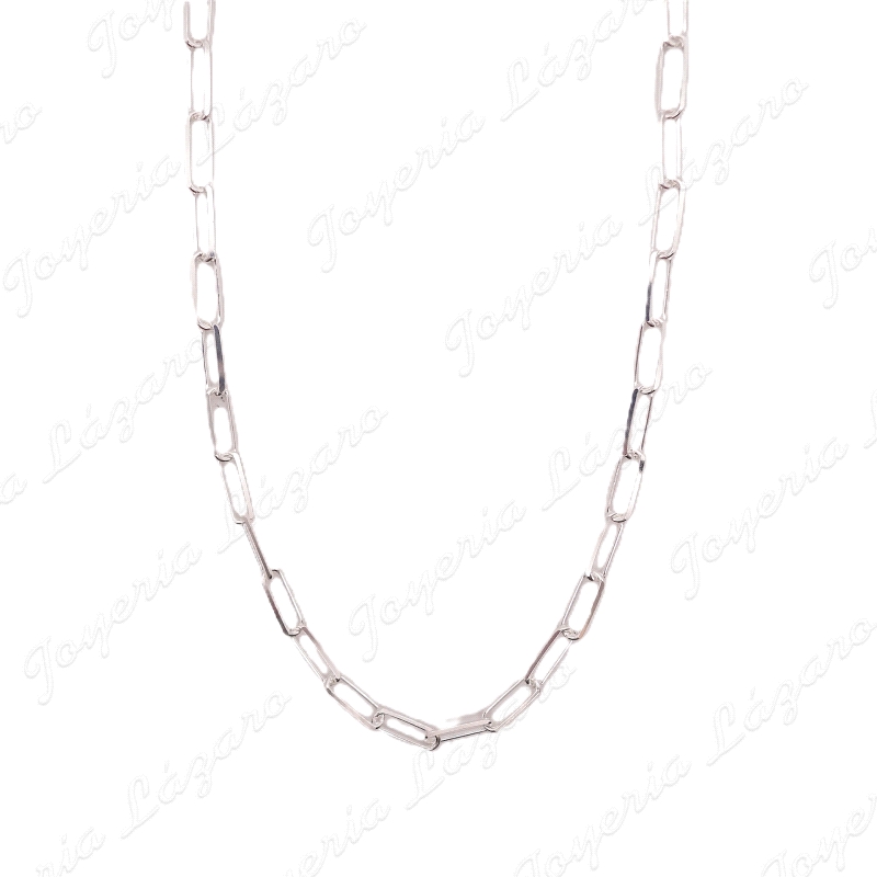 GARGANTILLA PLATA 40CM +5CM  ESLAVON RECTANGULOS 1X5MM