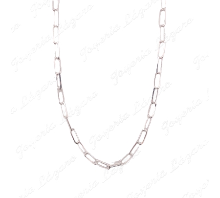 GARGANTILLA PLATA 40CM +5CM  ESLAVON RECTANGULOS 1X5MM