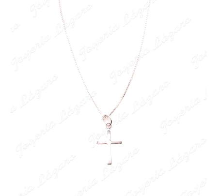 GARGANTILLA PLATA CRUZ LISA TRAZADO