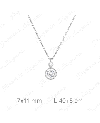 GARGANTILLA PLATA COLGANTE  ENGASTE+1PEQUEÑA ARRIBA