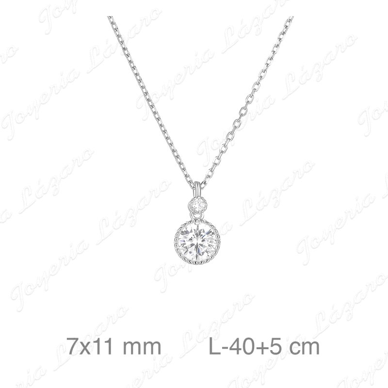 GARGANTILLA PLATA COLGANTE  ENGASTE+1PEQUEÑA ARRIBA