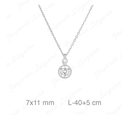 GARGANTILLA PLATA COLGANTE  ENGASTE+1PEQUEÑA ARRIBA