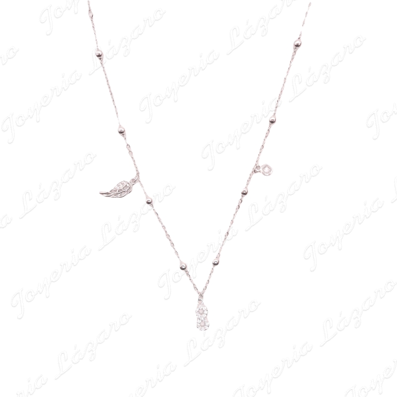 GARGANTILLA PLATA BOLAS, ALAS /INFINITO/CIRCONITA