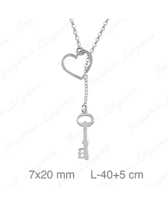 GARGANTILLA PLATA CORAZON LLAVE