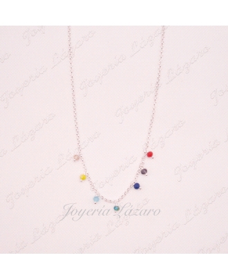 PLATA GARGANTILLA BOLITAS COLORES