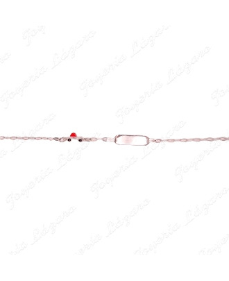 ESCLAVA NIÑ@ PLATA  COCHE ESMALTADO