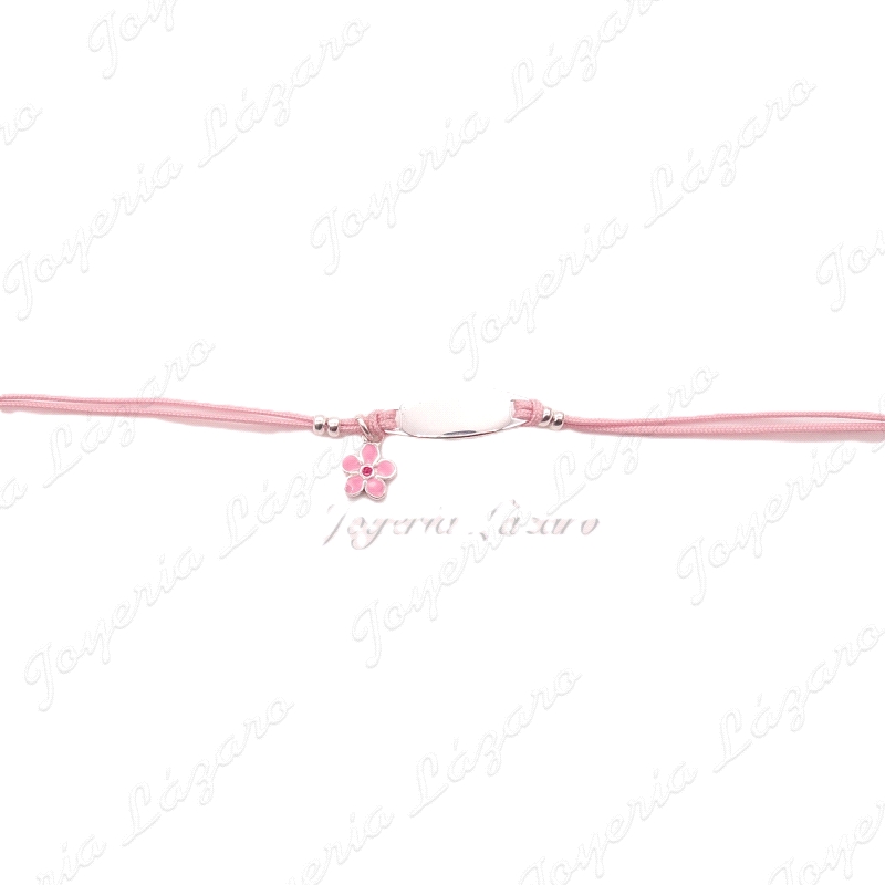 ESCLAVA PLATA NIÑA CORCON ROSA FLOR