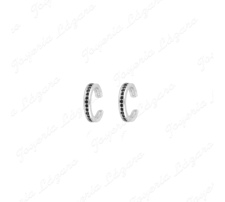 EAR CUFF(PEND. S/CIERRE) PLATA CIRCO CARRIL NEGRA