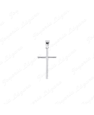 CRUZ PLATA TUBO LISO MEDIANA