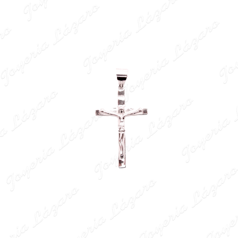 CRUZ PLATA CON CRISTO 21X17MM