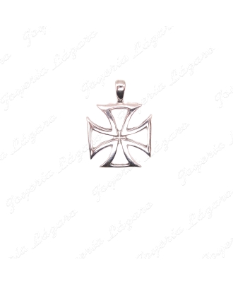 CRUZ PLATA TEMPLARIA LISA  CALADA 33MM