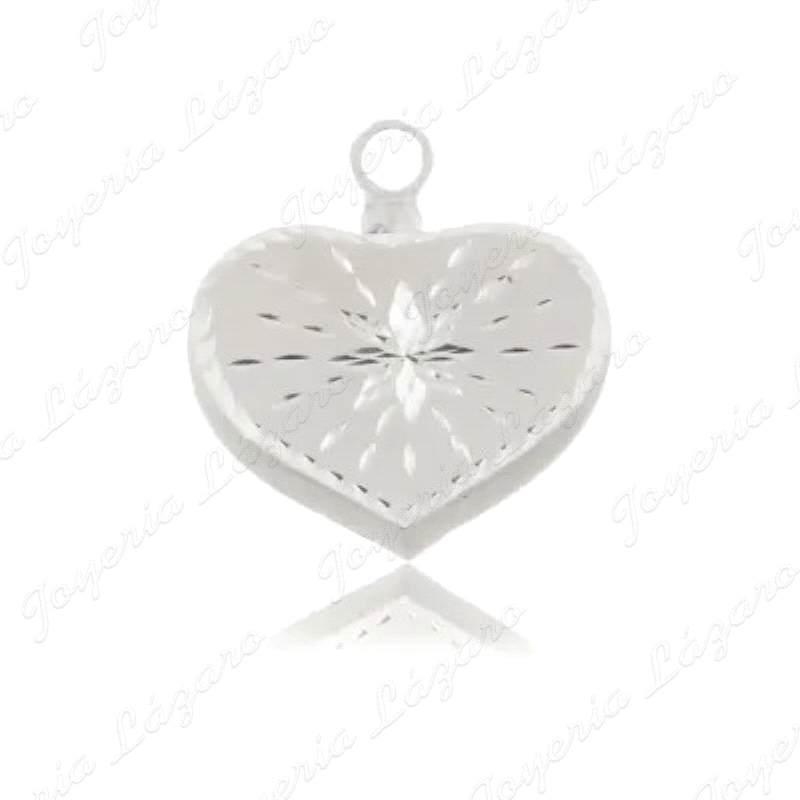 COLGANTE GR. PLATA GUARDACENILLAS CORAZON TALLADO 24X20
