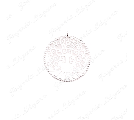 COLGANTE GR. PLATA ARBOL VIDA  CALADO 5CM