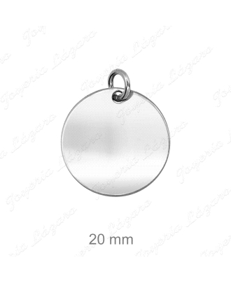 COLGANTE PLATA DISCO LISO 20MM