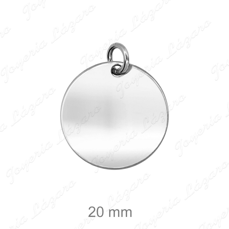 COLGANTE PLATA DISCO LISO 20MM
