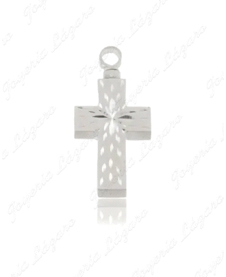 COLGANTE PLATA GUARDACENIZAS CRUZ TALLADA