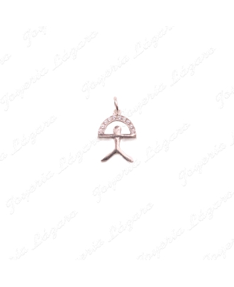 COLGANTE PLATA INDALO ARCO CIRCONITAS, VARIOS COLORES