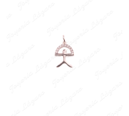 COLGANTE PLATA INDALO ARCO CIRCONITAS, VARIOS COLORES