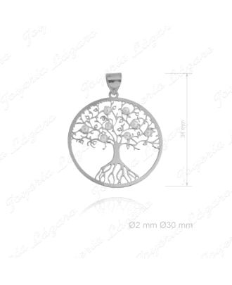 COLGANTE PLATA ARBOL VIDA PERLITAS  30MM