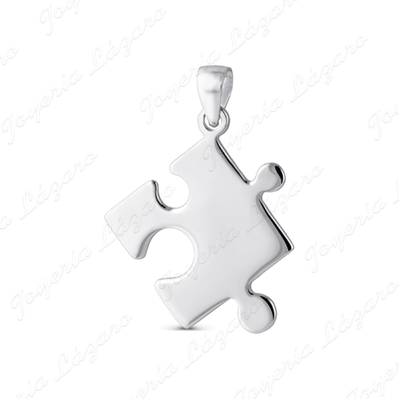 COLGANTE PLATA RODIADO PUZZLE 15MM