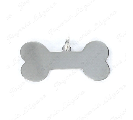 COLGANTE PLATA HUESO LISO DE 20 MM CON ASA