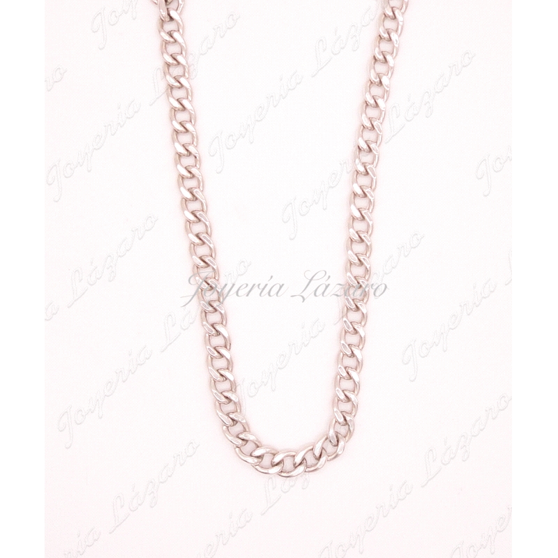 CADENA PLATA BARBADA CIERRE ESLABON