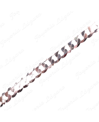 CADENA 60 CM. PLATA BARBADA PLANA MACIZA 8MM