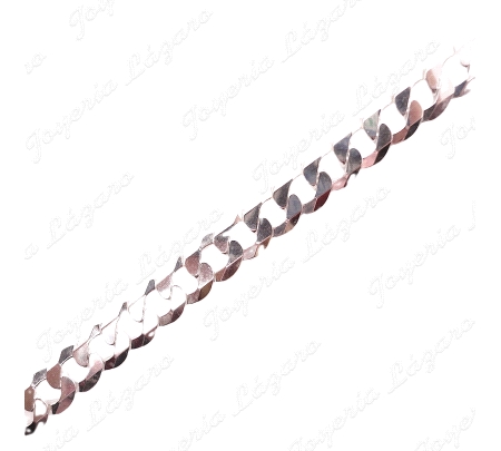 CADENA 60 CM. PLATA BARBADA PLANA MACIZA 8MM