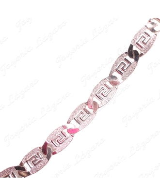 CADENA 60 CM. PLATA PLACAS OVALADAS CON GRECA