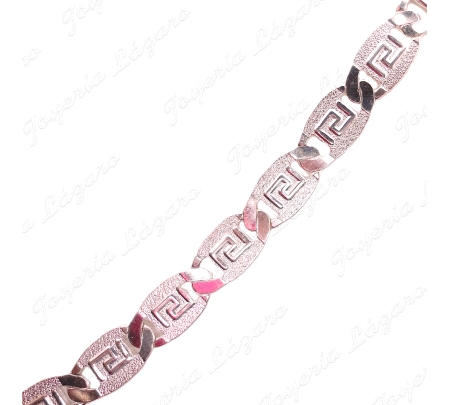 CADENA 60 CM. PLATA PLACAS OVALADAS CON GRECA