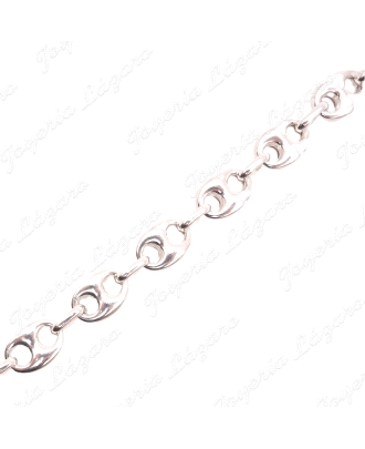 CADENA 70CM. PLATA CALABROTE 10X8MM