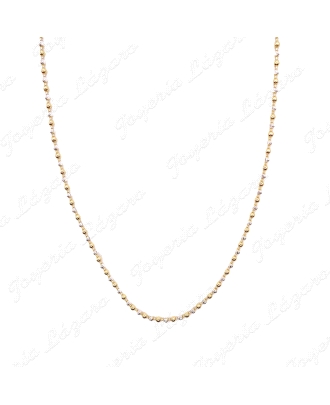 CADENA 50 CM. PLATA BICOLORE BOLAS GALLONADAS ALTERNAS