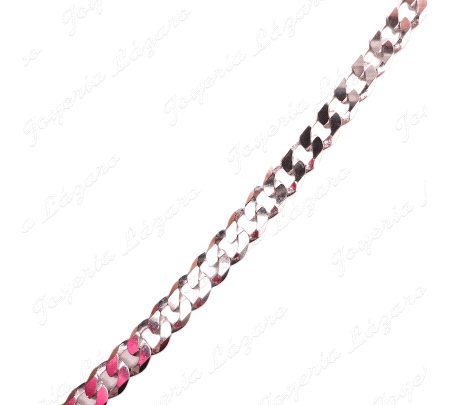 CADENA 50 CM. PLATA BARBADA MACICA 7MM PLANA