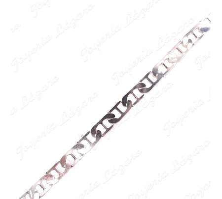 CADENA 50 CM. PLATA ESLABON BARCO PLANO 3MM MACIZA