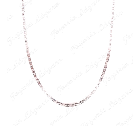 CADENA 45 CM. PLATA ESLABON BARCO PLANO 3MM MACIZA