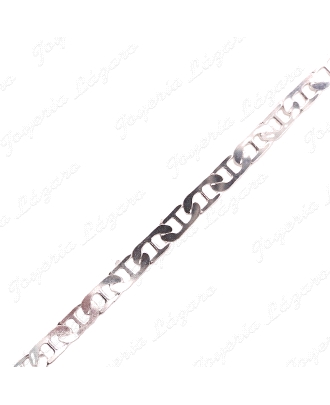 CADENA 45 CM. PLATA ESLABON BARCO PLANO 3MM MACIZA