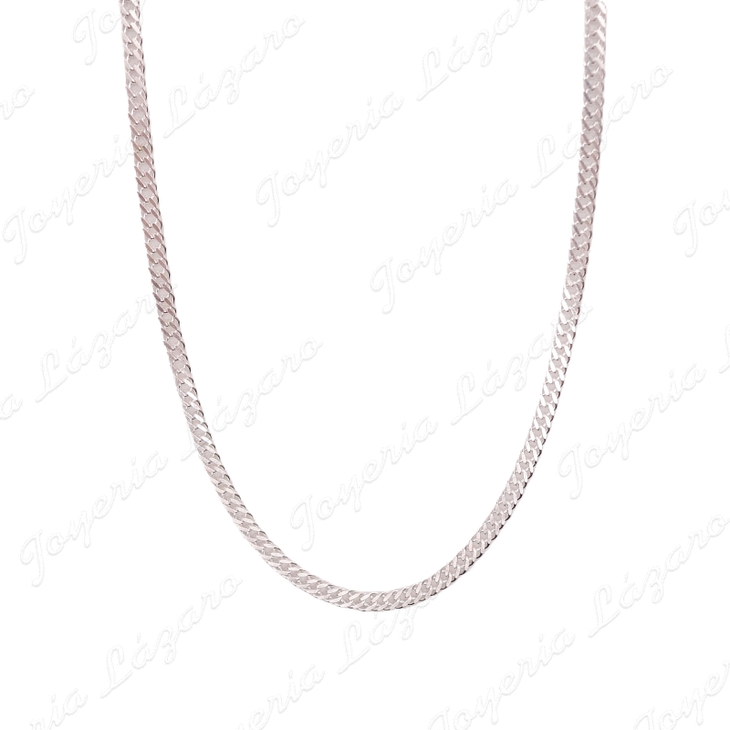CADENA 40CM. PLATA ROMBO DOBLE