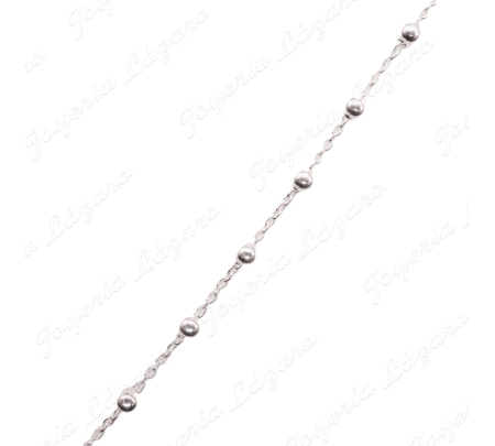 CADENA 45 CM. PLATA BOLAS 3MM
