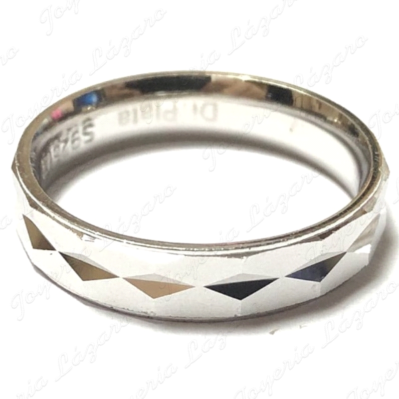 ALIANZA PLATA CONFORT 4MM MATE/BRILLO TALLADO ROMBOS