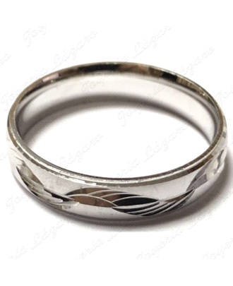 ALIANZA PLATA CONFORT 4MM MATE ONDA EN CENTRO BRILLO