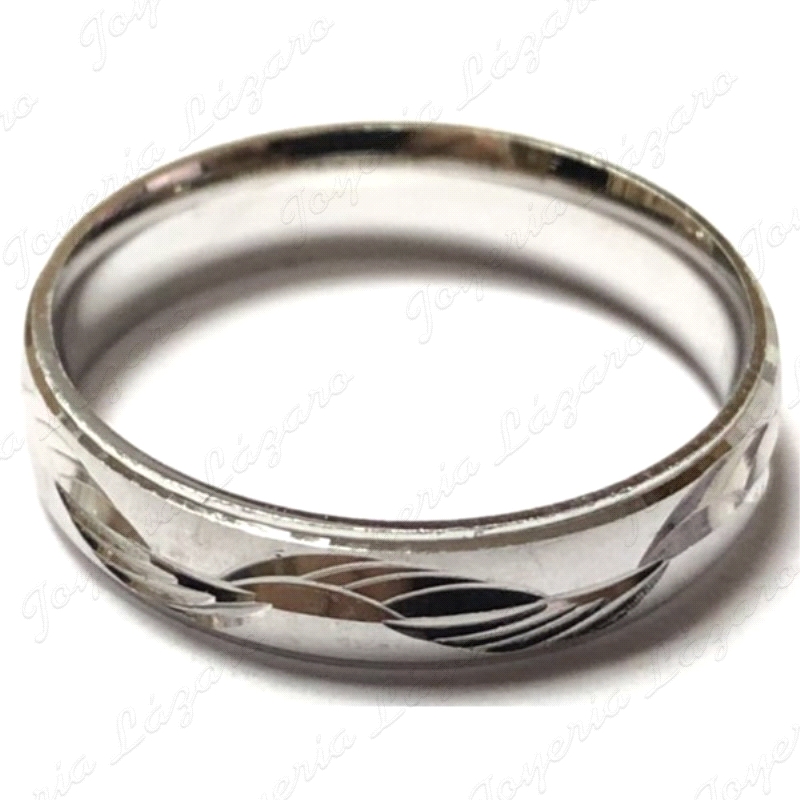 ALIANZA PLATA CONFORT 4MM MATE ONDA EN CENTRO BRILLO
