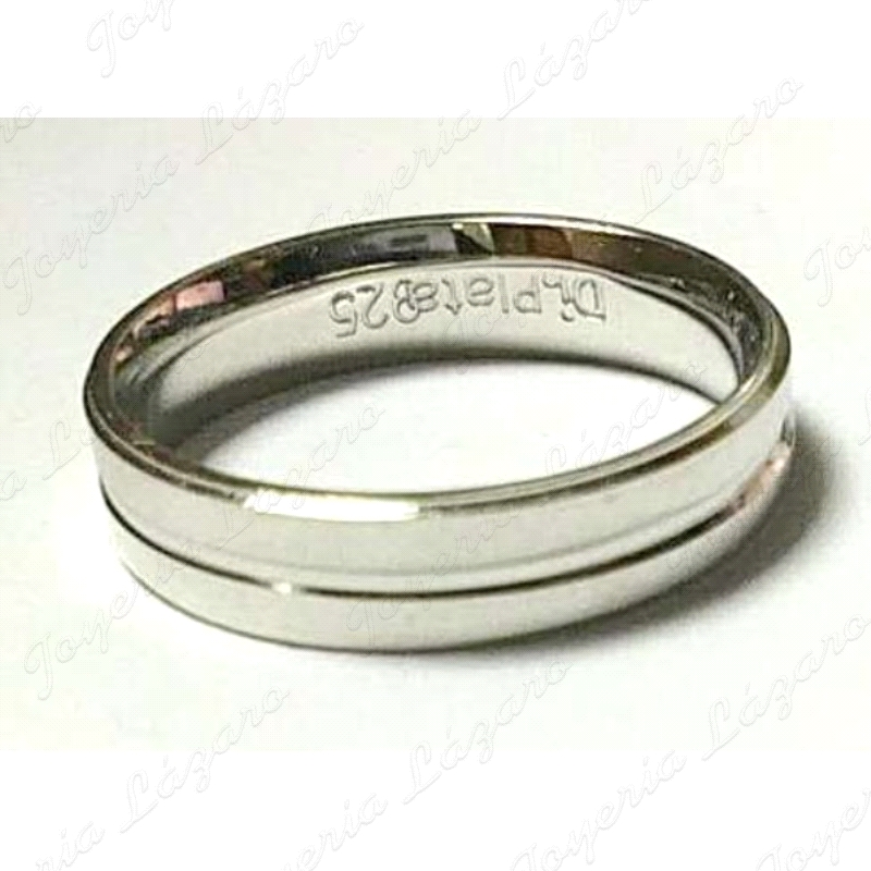 ALIANZA PLATA RECTA 4MM RAYA CENTRO INTARIOR CONFOR