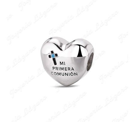 ABALORIO PLATA A TU LADO CORAZON PRIMERA COMUNION