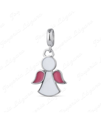 ABALORIO PLATA A TU LADO ANGELITO ESMALTE