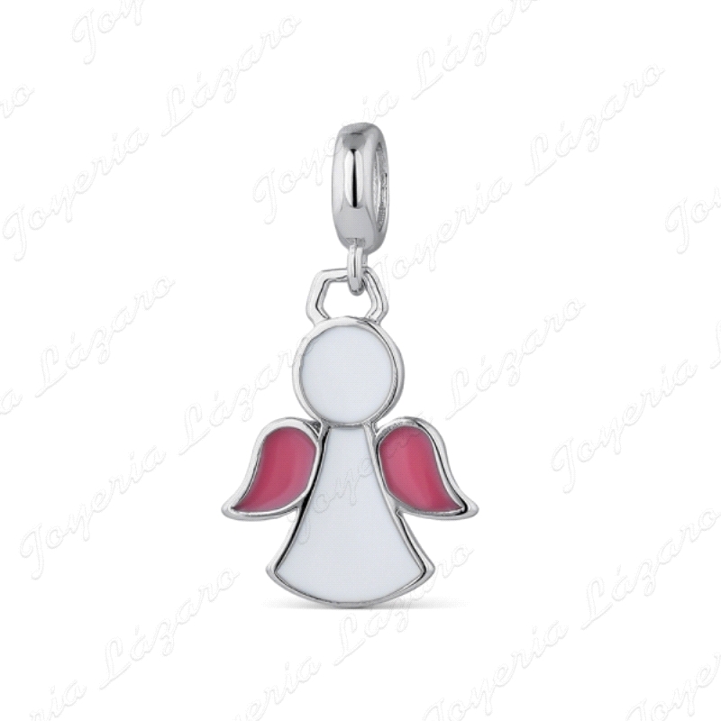 ABALORIO PLATA A TU LADO ANGELITO ESMALTE